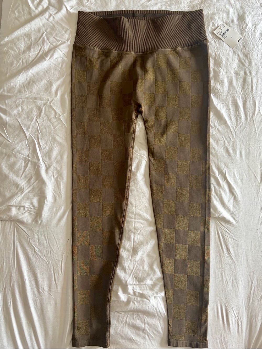 GOOD AMERICAN Shine Jacquard Leggings Fog001 Size 5/6 NWT